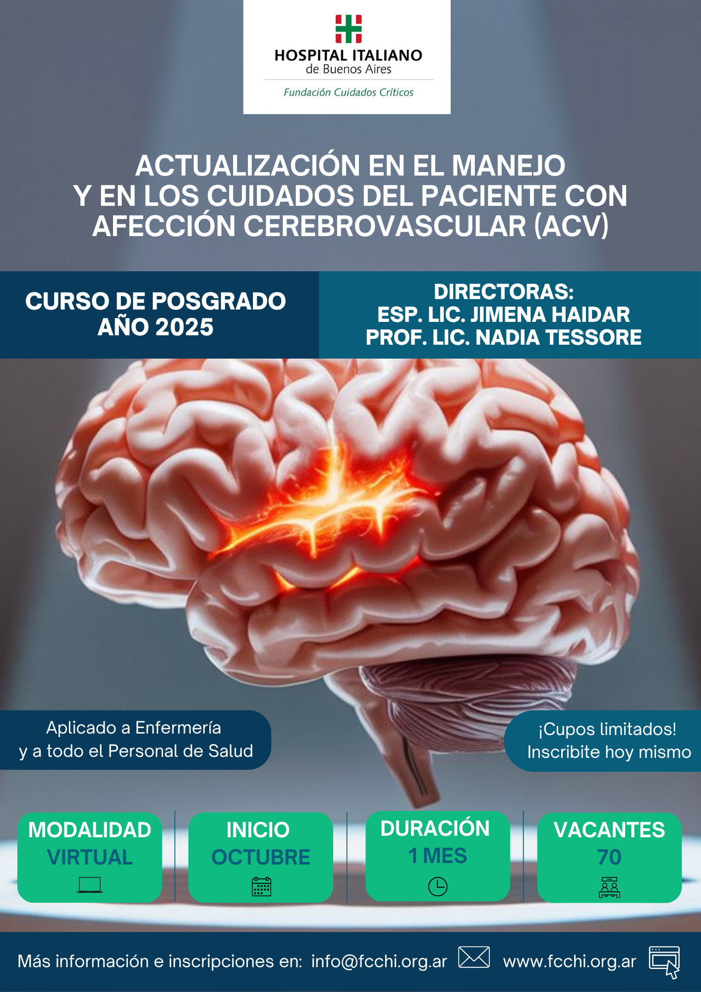 CURSO INTENSIVO DE POSGRADO: ACTUALIZACIÓN EN EL MANEJO Y EN LOS CUIDADOS DEL PACIENTE CON AFECCIÓN CEREBROVASCULAR (ACV) 2025