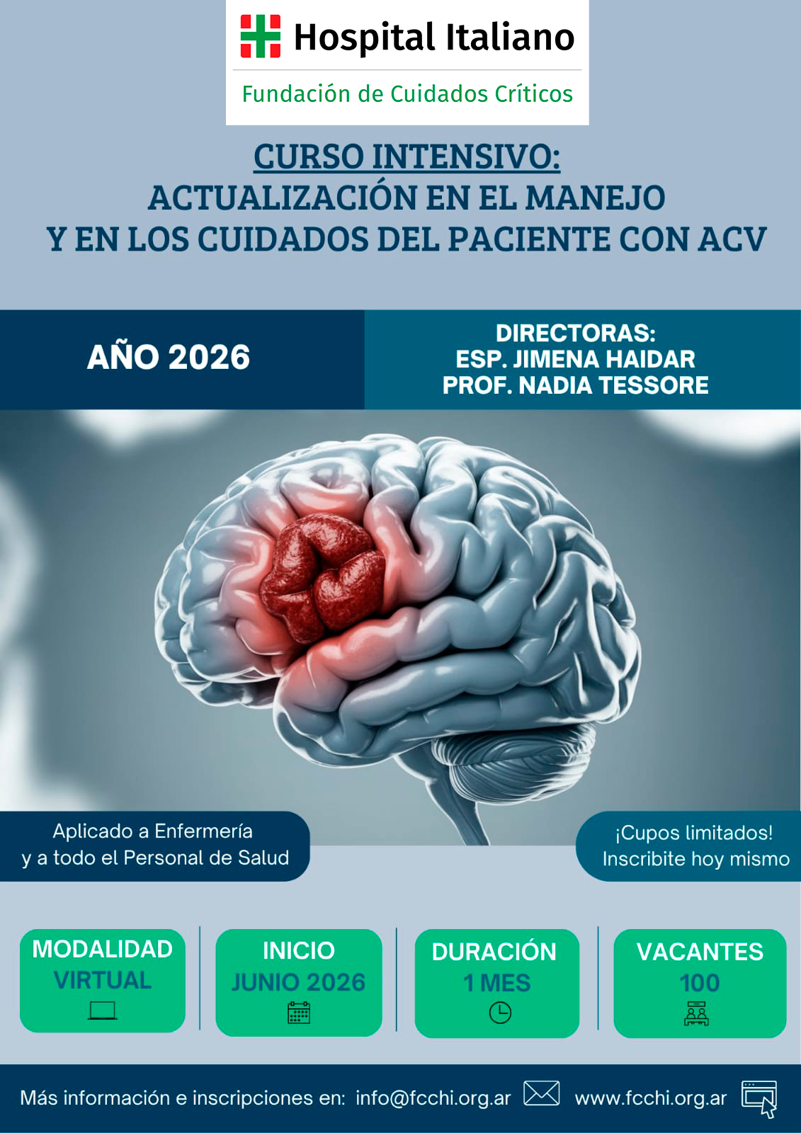 CURSO INTENSIVO: ACTUALIZACIÓN EN EL MANEJO Y EN LOS CUIDADOS DEL PACIENTE CON ACV - 2026